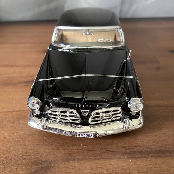 1955 Chrysler C300 Black Diecast Model Toy Car 1/24 Scale Motor Max - Picture 4 of 10